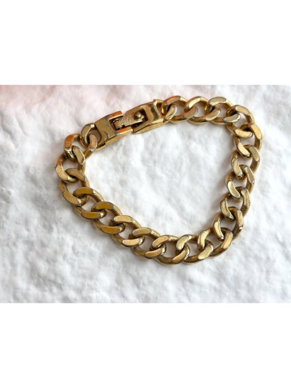 Monet Designer Signed Curb Chain Chunky Vintage 80's Style Bracelet - Picture 4 of 16